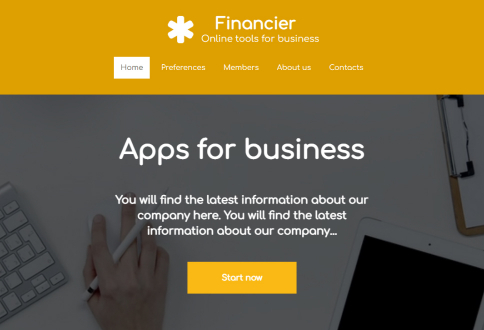 Landing page/Financier